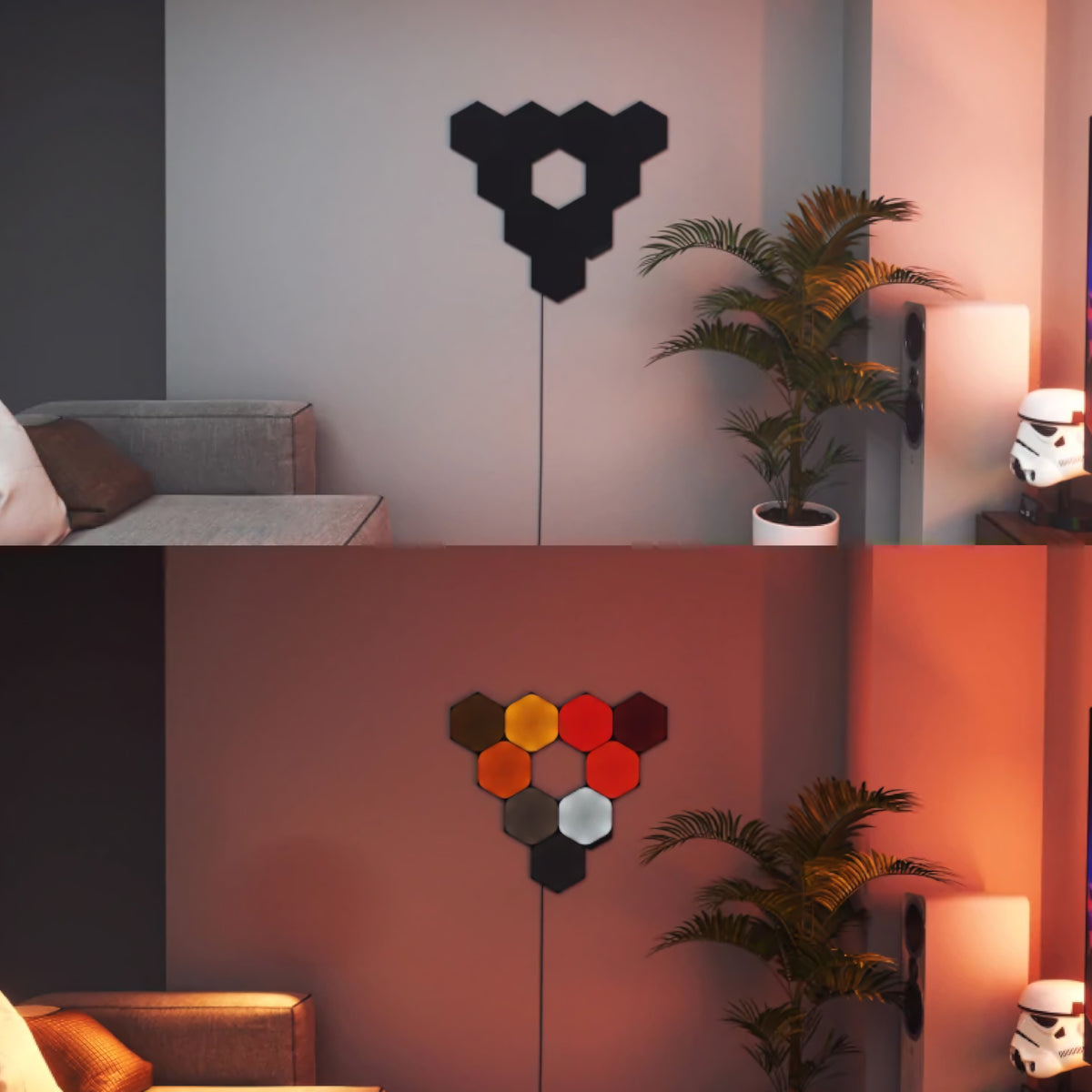 Nanoleaf Shapes Hexagons Black Kit Completo Pack de 9 Unidades