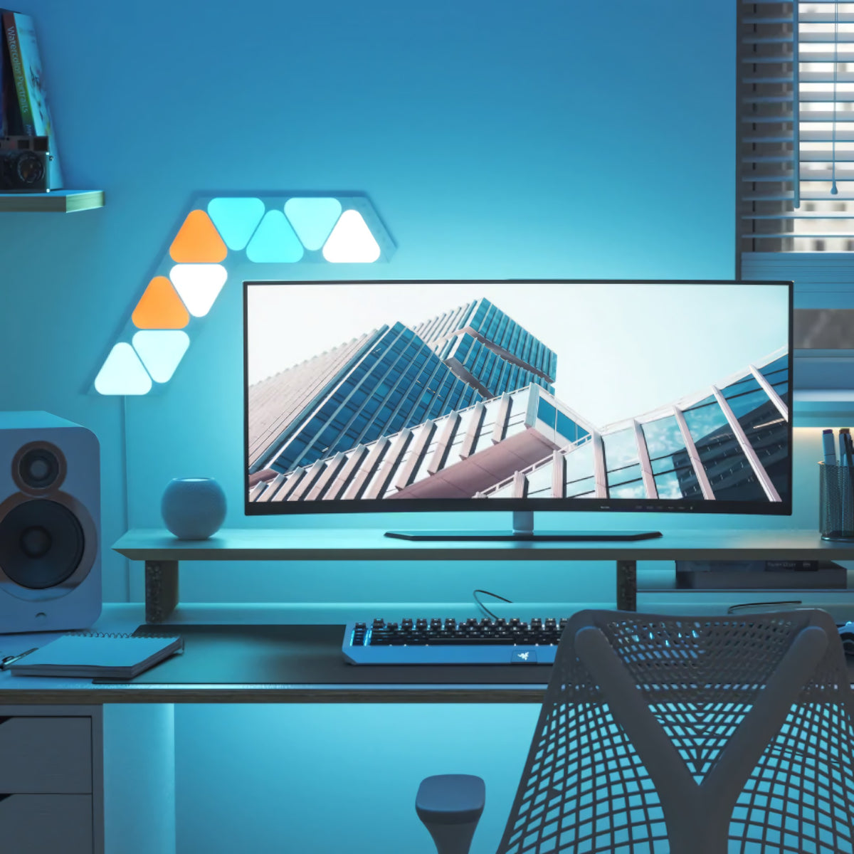 Panel de Expansión Nanoleaf Shapes Mini Triangles White Pack de 9 Unidades