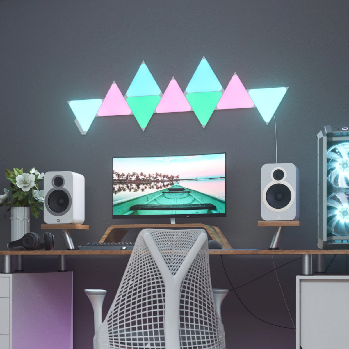 Nanoleaf Shapes Triangles White Kit Completo Pack de 9 Unidades